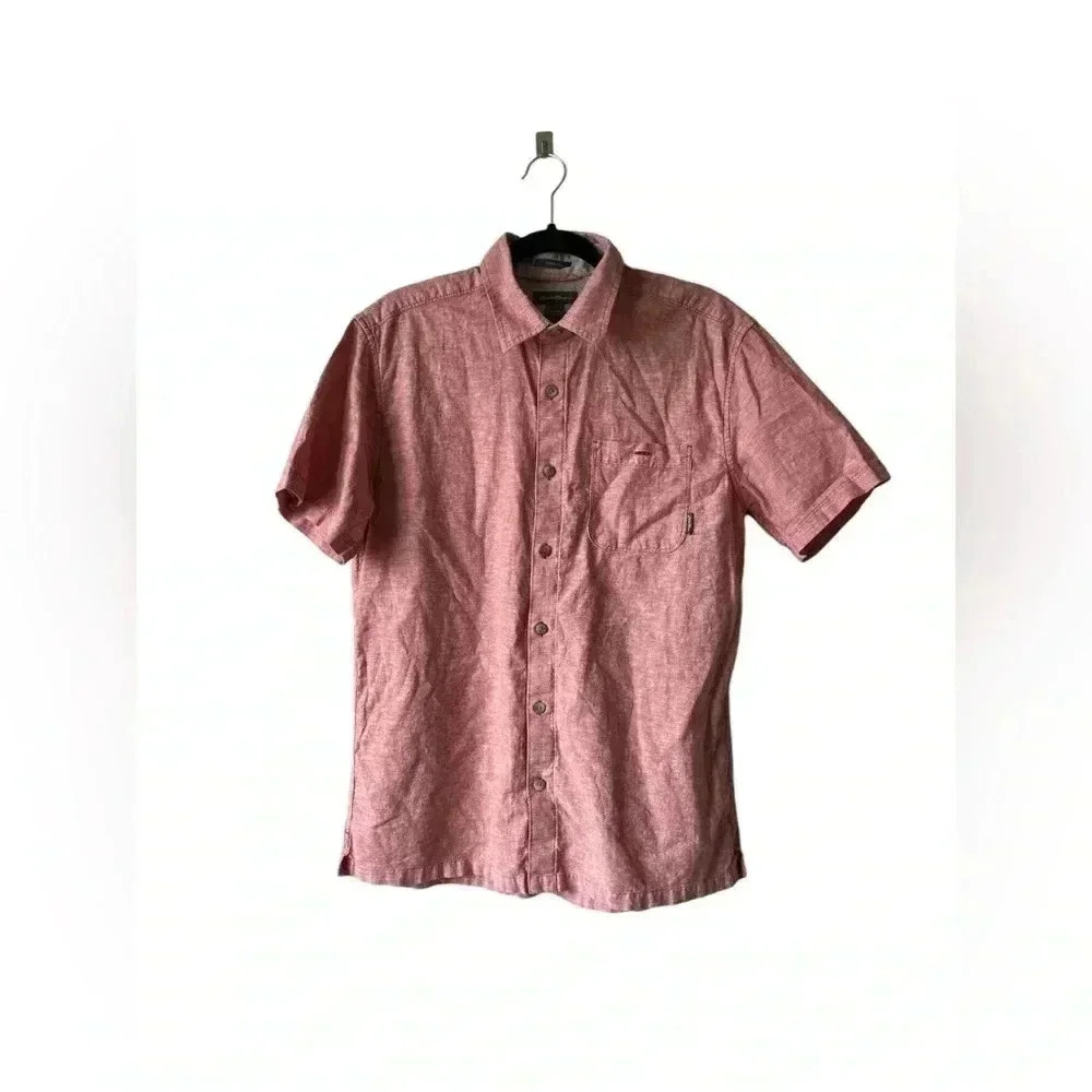 Eddie Bauer Mens Short Sleeve Collard Shirt M
